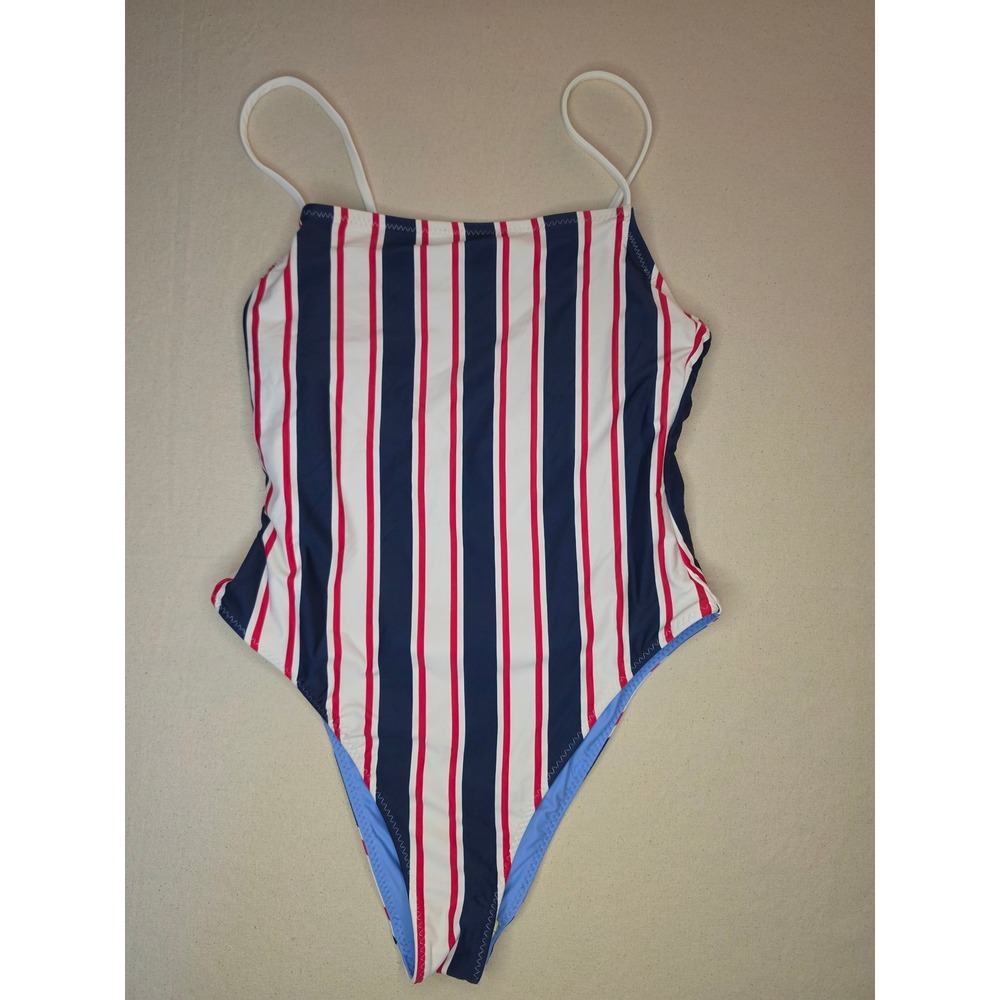 Solid & Striped Reversible One Piece Swimsuit Blue/Red/White Small NWT